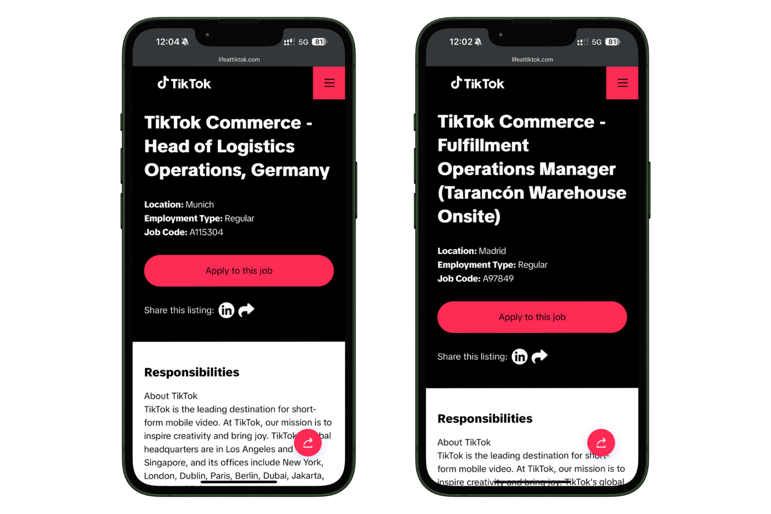 TikTok Shop Key European Logistics Roles